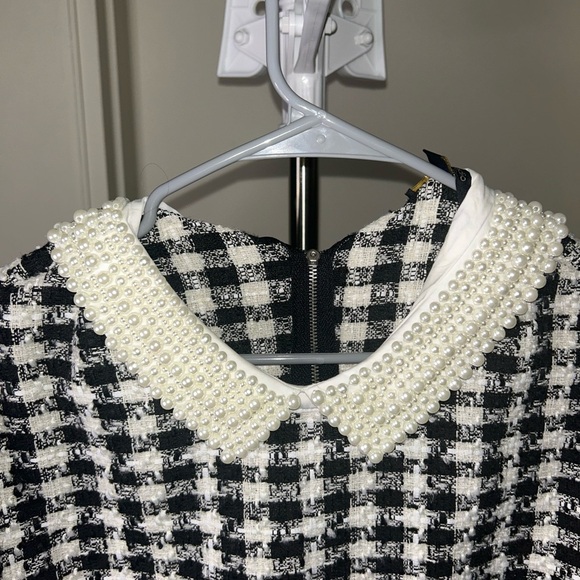 Pearl Collared Tweed Houndstooth dress size 13/14 (Juniors) - Picture 2 of 6